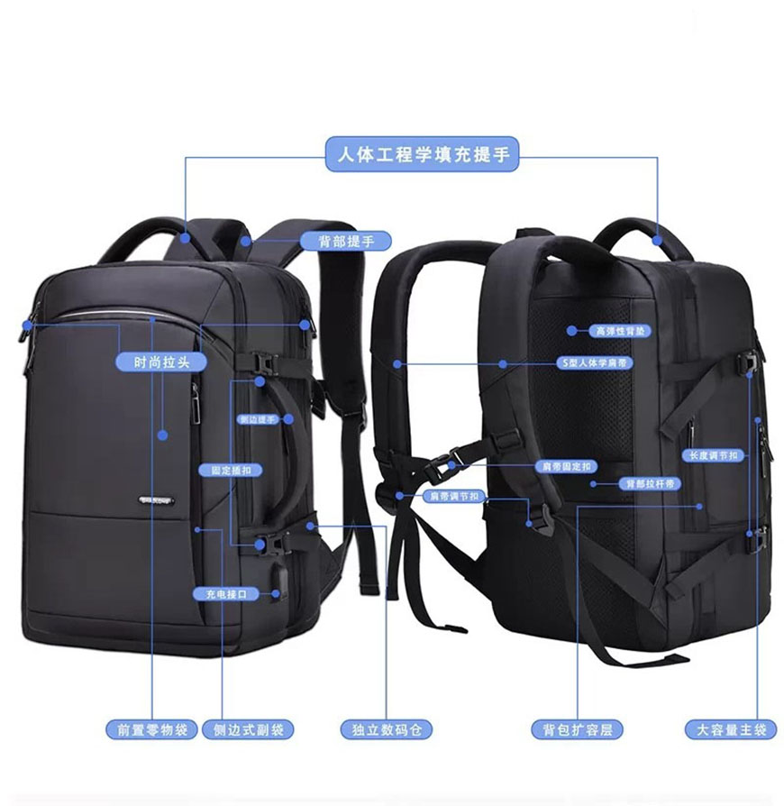 Shaolong 20202 19" Business Laptop Travel Backpack (Black) Wafilife