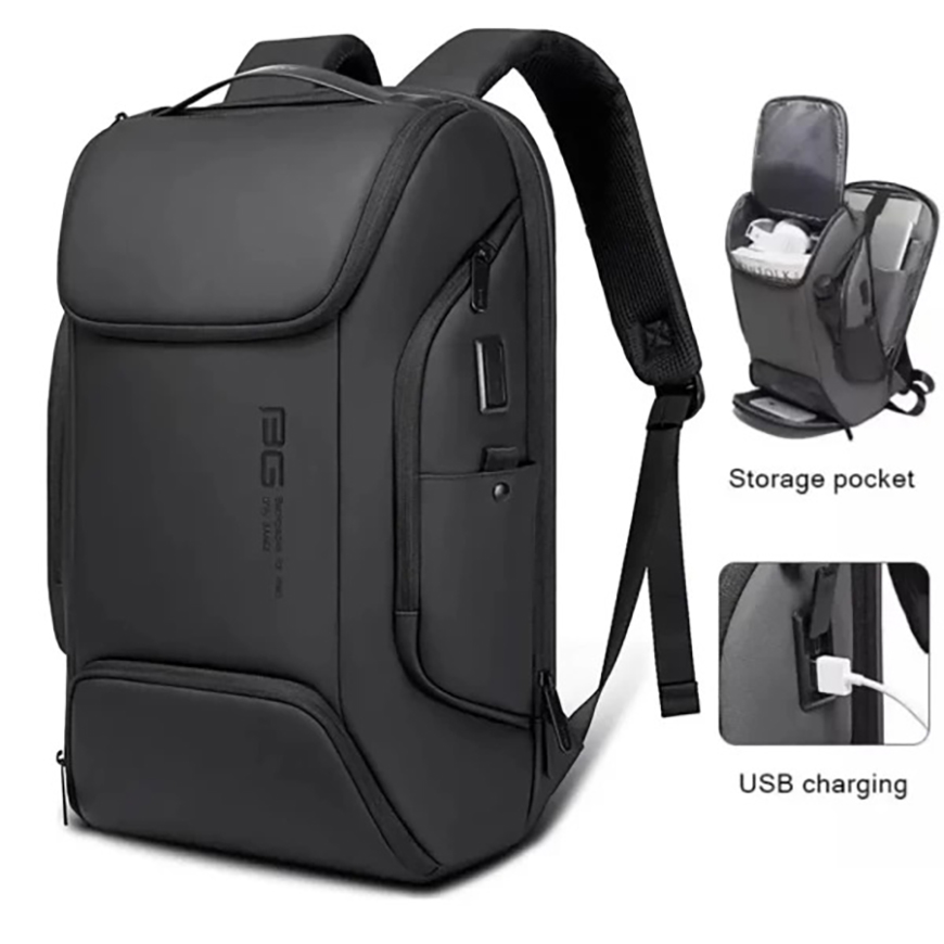 BANGE BG-7267 USB Charging 15.6inch Laptop Backpack (Black) | Wafilife
