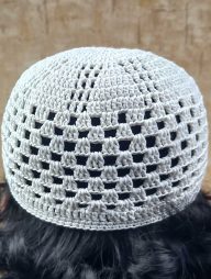 হাতেবোনা টুপি - সামার কালেকশন (White)