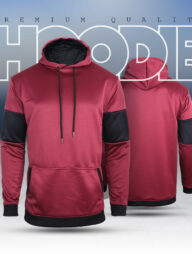 Hoodie : China Contrast Hoodie - Maroon Radiant