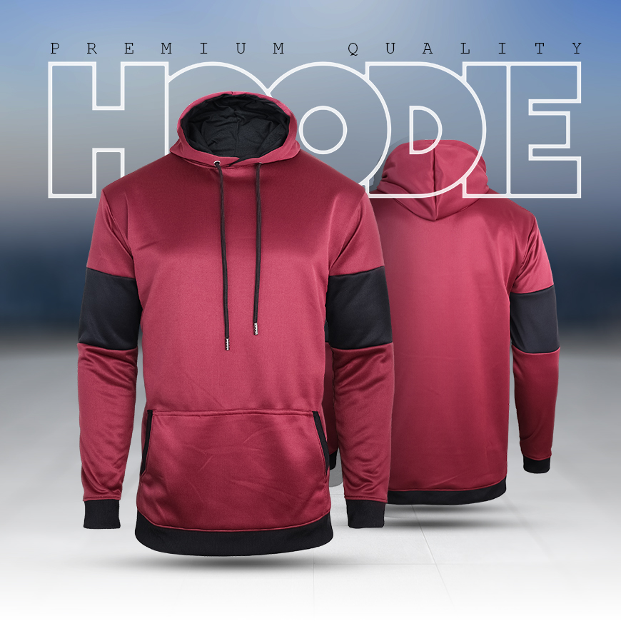 Hoodie : China Contrast Hoodie – Maroon Radiant