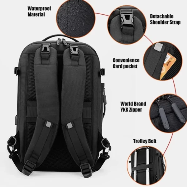 Arctic Hunter 2 in 1 17 Inch Detachable Laptop Backpack (Black