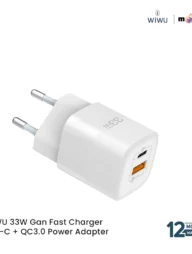 WiWU 33W Gan Fast Charger USB-C + QC3.0  Power Adapter