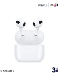 WiWU Airbuds 3 HF Sound Magsafe Charging With Silicone Case &amp; 1M Lightning Cable - White
