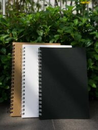 Executive Series Black, Kraft &amp; White Cover Spiral Notebook 3- Pack