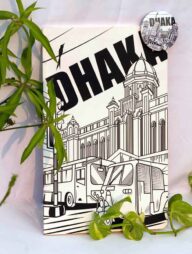 Dhaka (Line) White Cover Notebook with Badge (SN202309382)