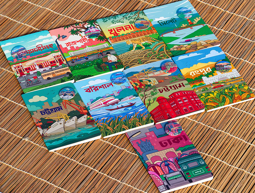 Dhaka, Chattogram Notebook(Heritage & Ocean), Sylhet, Barisal, Khulna
