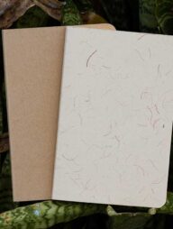 Yellowish Page Hand Made Texture Grey &amp; Kraft Cover Notebook 2-Pack
