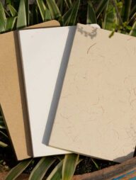 Yellowish Page Hand Made Texture Grey, Kraft &amp; Texture White Cover Notebook 3-Pack
