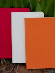Yellowish Page Hand Made Orange, Red &amp; Texture White Cover Notebook 3-Pack