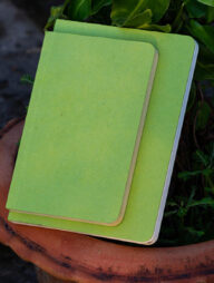 Tent Series Yellowish Page Hand Made Green Cover Notebook & Explorer Notebook (Jute Handmade Green Board Cover) 2-Pack