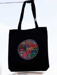 Sevendays Dhaka(Round) Black Canvas Tote Bag
