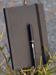 Daily Journal Dotted Black Notebook with Elastic Band with Pen