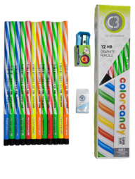 Doms C3 Color Candy Super Dark HB Graphite Pencil Box 12 Pcs Pack