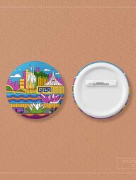 Dhaka (Monument) Button Pin Badge - 10 Pcs