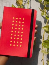Daily Journal (Dot Punch Cover) Dotted Red Notebook with Elastic Band