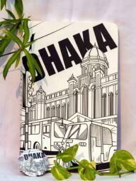 Work Size Dhaka (Line) White Cover Notebook with Badge (SN202309382)