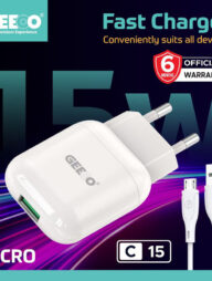 GEEOO C15 (M) FAST CHARGER SET With 3A FAST CHARGING CABLE