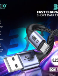 GEEOO DC20TC 3A Fast Charging Short Cable
