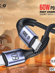 GEEOO DC21 60W Fast Charging Short (PD-PD) Data Cable