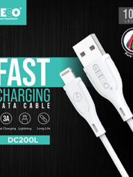 GEEOO DC 200L Fast Charging Pure Copper 1M Long (Lightning) Data Cable 3.4A Safe Charge