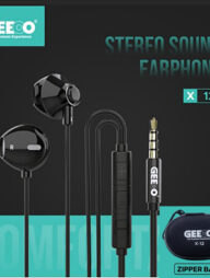 GEEOO X12 Powerful Sound Experience Earphone With Zipper Bag