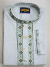 Sreezon Premium Panjabi White green( হোয়াইট গ্রীন)