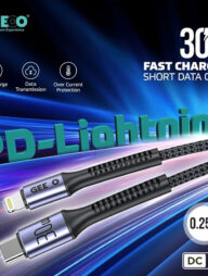 GEEOO DC22 30W Fast Charging Short (PD-L) Data Cable