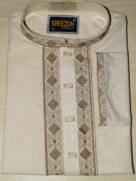 Sreezon Premium Panjabi white green (সৃজন প্রিমিয়াম পাঞ্চাবী হোয়াইট গ্রীন)