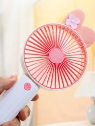 Kawaii Sanrio Handheld Mini Fan Cinnamoroll Accessories Cute Cartoon Anime Usb Charging Two-Speed Wind Power Toys for Girls Gift