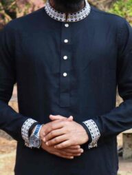 Classic Black Cotton Panjabi