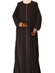 Alisha Abaya (Black contrast with Dusty Pink)