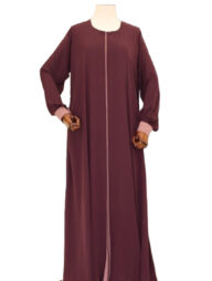 Alisha Abaya (Rouge contrast with Light Dusty Pink)