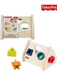 Fisher Price JCY41 Wood Silicone Shape Sorter, Ages 6m+