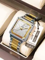 POEDAGAR 870 Luxury Elegant Men’s Watch - Golden And White
