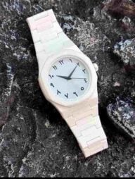 Aura Men’s Matte Black Analog Watch With Arabic Numerals