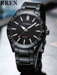 CURREN 8452 Luminous Stainless Steel Quartz Fashion Watch Men For -Black