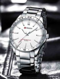 CURREN 8452 Luminous Stainless Steel Quartz Fashion Watch Men For -White