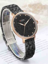 CURREN 9046 Ladies Chain Quartz Watch- Black