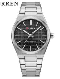 CURREN 8439 Stainless Steel Fashion Quartz Man For- Silver/Black