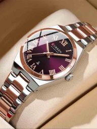 CURREN 9095 Ladies High Quality Wrist Watch For -Rose Purple