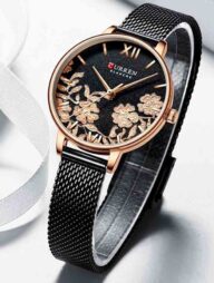 Curren 9065 Quartz Watch Luxury Brand Stainless Steel for Women-Black