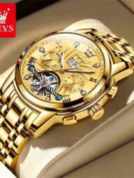 OLEVS 9910 Mechanical Wrist Watch Men - Gold