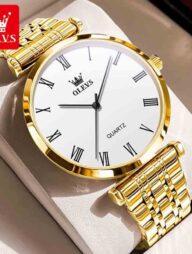 Olevs 5596 Luxury Elegant Men’s Watch - Golden