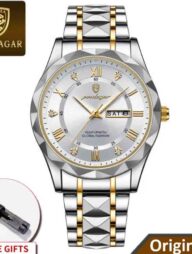POEDAGAR 615 Luxury Fashion Luminous Date and Day Quartz Men's Watch - white