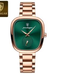 POEDAGAR 783 Luxury Elegant Women's Watch - Rose Gold and Green