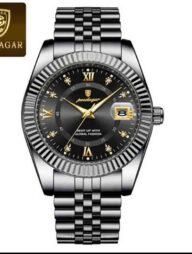 POEDAGAR 910 Luxury Fashion Luminous Quartz Men's Watch - Black