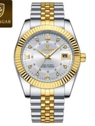 POEDAGAR 910 Luxury Fashion Luminous Quartz Men's Watch - Silver White And Golden