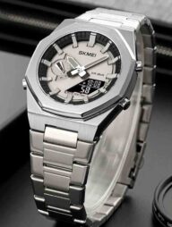 SKMEI 1816 Stylish Premium Quality Quartz Watch Man For-Silver