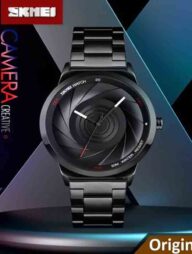 SKMEI 9210 Stainless Steel quartz Wristwatch for men- Black